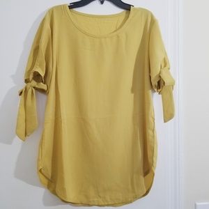Short Sleeve Knot Cuff Blouse